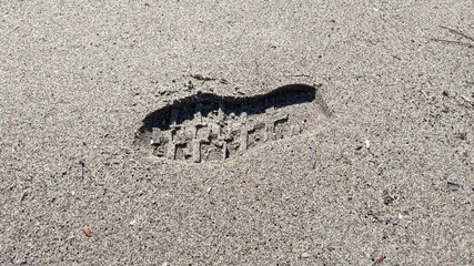 Footprints on the beach