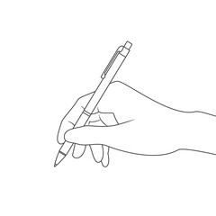 Illustration of a hand holding a pen 