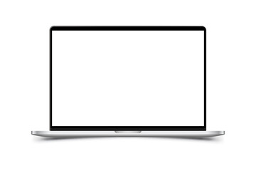 Mock-up of realistic Laptop. Front side with screen isolated on white background with shadow. Flat vector illustration EPS 10.