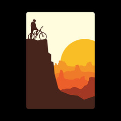 Mountain bike sport graphic illustration vector art t-shirt design