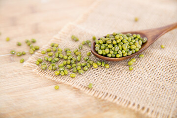 A spoonful of fresh mung beans