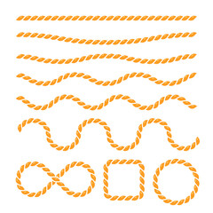 Swaying black nautical rope border vector For round text frames.