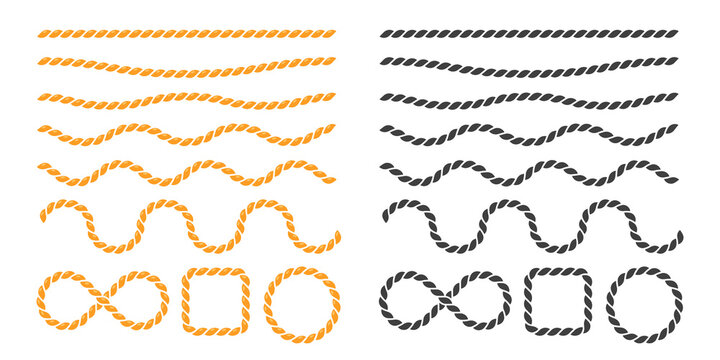 Nautical Rope Round And Square Rope Frames Cord Borders Sailing Vector  Decoration Elements Rope Marine Nautical Border Cord Round String Knot  Twisted Illustration Stock Illustration - Download Image Now - iStock