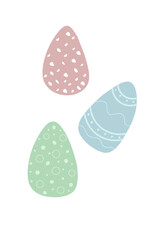 Easter eggs  vector illustration in pastel colors. 
