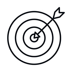 arrow and target icon, line style