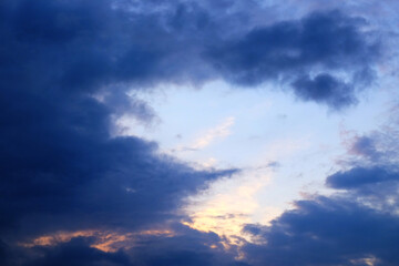 Heart shape of clouds in the sky