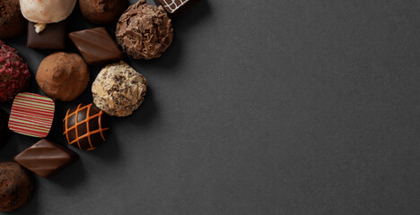 Obraz na płótnie Canvas background material of chocolate confectionery. チョコレート菓子の背景素材
