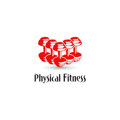 Fitness logo club. Fitness Centre logo with barbell icon. Gym Logo concept. Healthy Center logo. sport icon