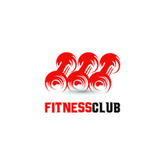 Fitness logo club. Fitness Centre logo with barbell icon. Gym Logo concept. Healthy Center logo. sport icon