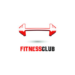 Fitness logo club. Fitness Centre logo with barbell icon. Gym Logo concept. Healthy Center logo. sport icon