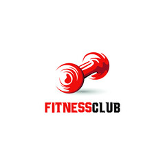 Fitness logo club. Fitness Centre logo with barbell icon. Gym Logo concept. Healthy Center logo. sport icon