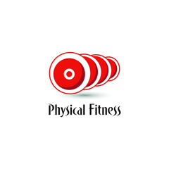 Fitness logo club. Fitness Centre logo with barbell icon. Gym Logo concept. Healthy Center logo. sport icon