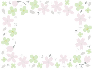 Gentle color cherry blossoms, rape blossoms, spring frame