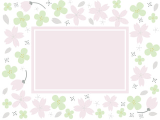 Gentle color cherry blossoms, rape blossoms, spring frame