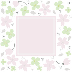 Gentle color cherry blossoms, rape blossoms, spring frame