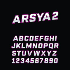 vector font sport A-Z
