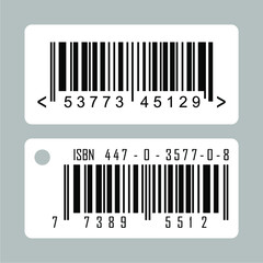vector design of two barcodes in white box