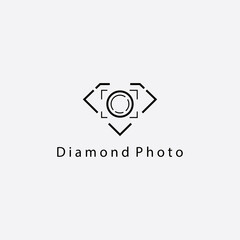 diamond photo logo illustration line design vector icon