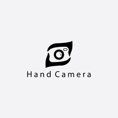 Camera logo vector illustration hand design