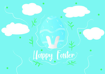 Happy Easter Day With Blue Sky