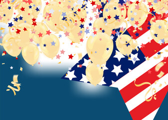 Presidents day sale, party banner with Balloons background. Happy President's Day Sale banner