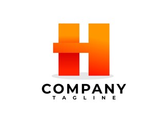 Obraz premium a gradient letter H vector. technology modern logo.