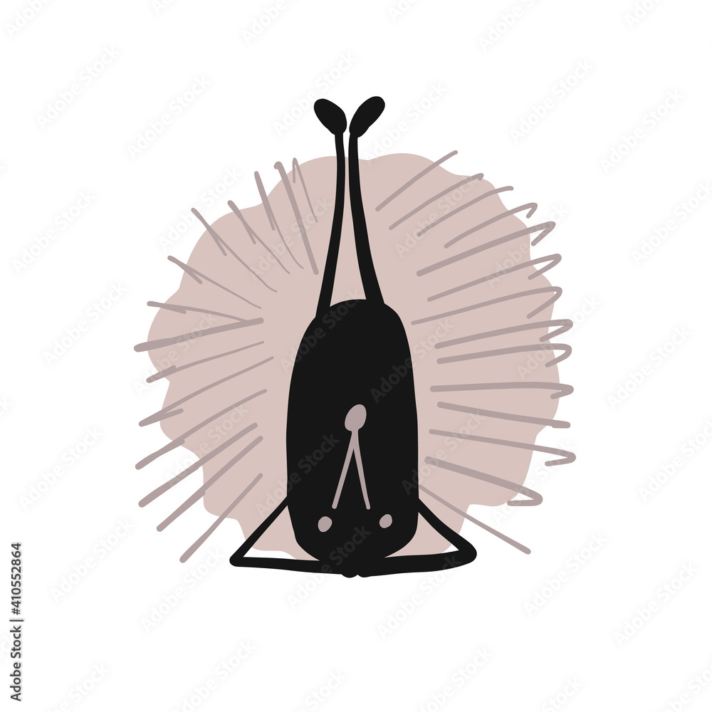 Sticker hedgehog doing yoga. funny character for your design