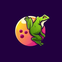 bowling with frog logo design