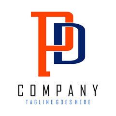 logo letters P and D in orange and blue colors