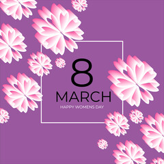 Happy Womens Day. 8 March. Spring Flower. Frame space for text.