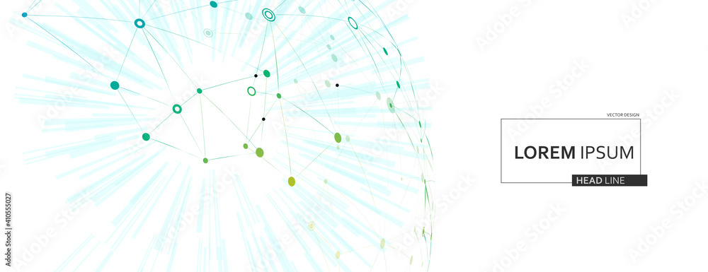 Leinwandbilder connect lines with dots, great design for any purposes. vector halftone illustration. background ill