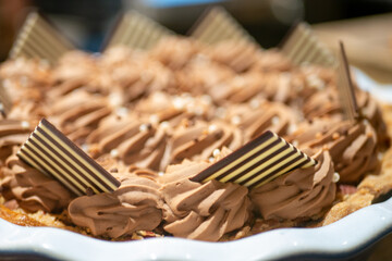 チョコレートケーキのふクローズアップ

