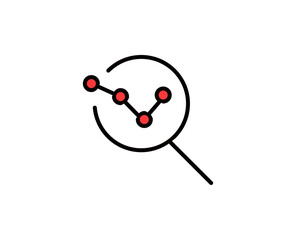 Search down line icon. Vector symbol in trendy flat style on white background. Search down sing for design.