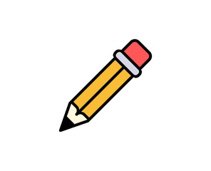 Pencil line icon. High quality outline symbol for web design or mobile app. Thin line sign for design logo. Color outline pictogram on white background