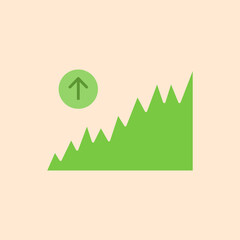 Flat design progress line chart. Vector Illustration for mobile app, website.