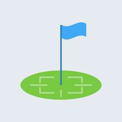 Flat design target on flag point. Vector Illustration for mobile app, website.