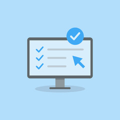 Flat design online tests. Vector Illustration for mobile app, website