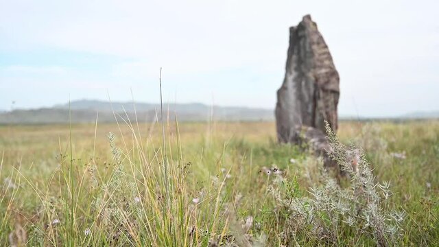 Mounds of the Bronze Age in the steppe in Khakassia