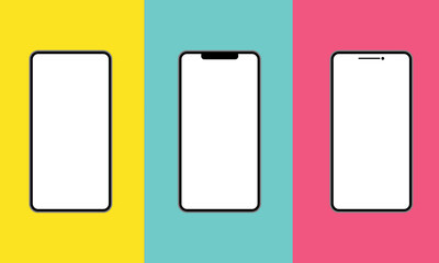 Smartphone three type, realistic smartphone mockup, device mockup for UI and UX.