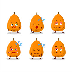 Cartoon character of loquat with sleepy expression