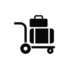 Luggage trolley icon vector graphic illustration