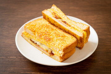 French toast ham bacon cheese sandwich