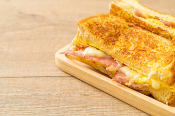 French toast ham bacon cheese sandwich