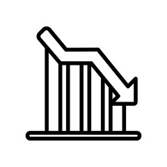 Loss icon vector illustration in line style about marketing and growth for any projects