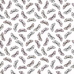Butterfly vector repeat pattern, pastel background.