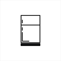 Refrigerator icon. Fridge sign. Linear outline icon on white background. Vector