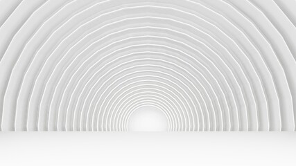 Abstract semicircle white background.3D Render of White circular  modern geometric wallpaper and background.