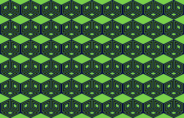A hexagonal geometric background is used in a fabric piece or textile wallpaper as a color or style wagon. Vector hexagonal pattern.