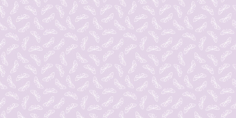 White and purple butterfly pattern, vector background.