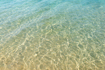 Clear sea water can see the sandy.
